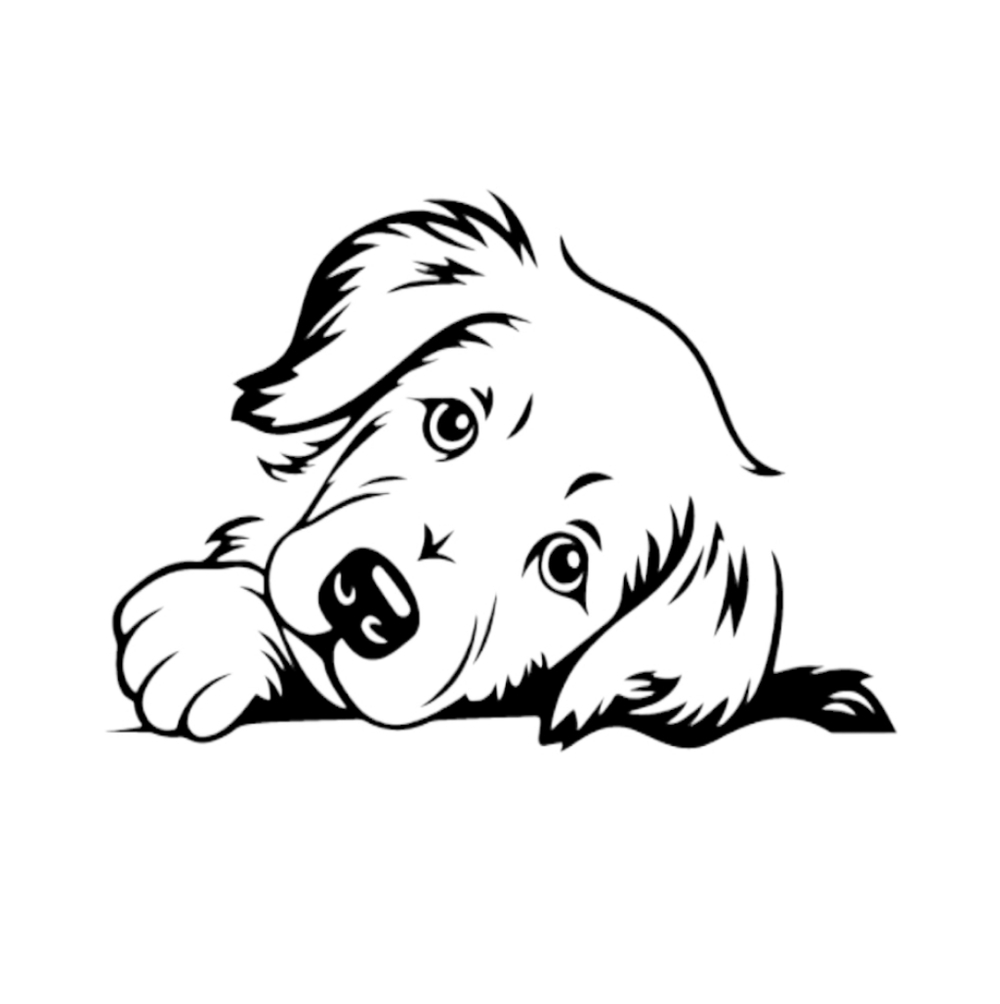 Golden Retriever Dog Peeking Vinyl Graphic Auto Wall Laptop Decal Animal Sticker